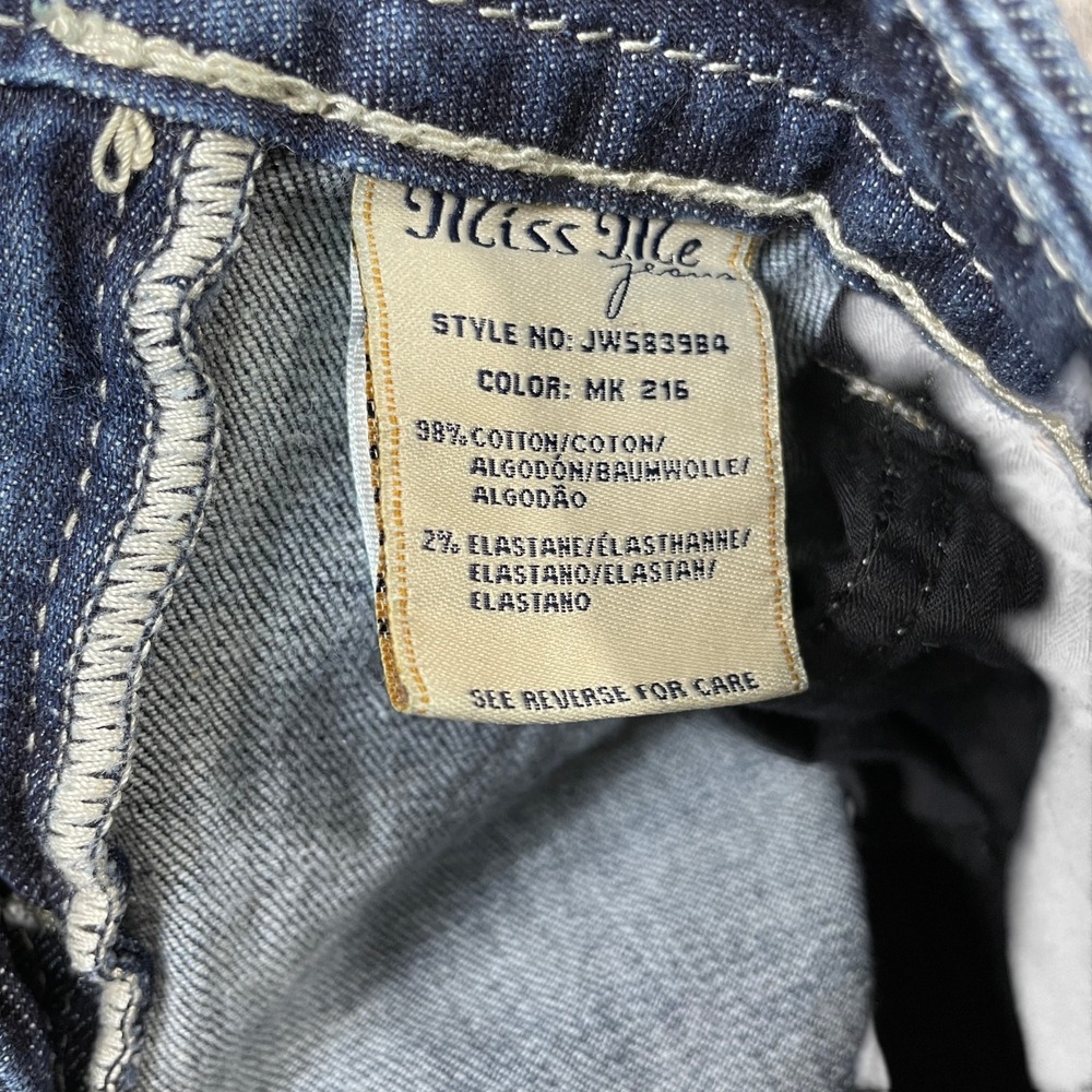 Miss Me 28 Jeans Boot Cut Cotton Blend Embellished Pockets - Picture 9 of 11
